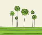 Green Flowers Vector Graphic