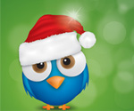 Merry Christmas Bird Vector Graphic