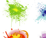 Artistic splatter vector elements