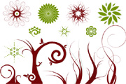 Free Vector Flowers and Swirls