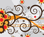 Swirls Flowers Vector