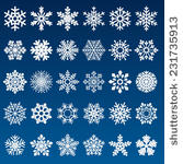 set of vector snowflakes 