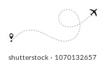 airplane line path vector icon...