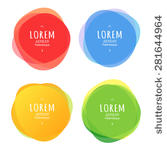 set of round colorful vector...