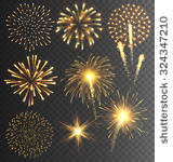 festive golden firework salute...