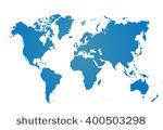 blank blue similar world map...