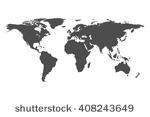 blank grey similar world map...
