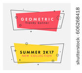 set of trendy flat geometric...