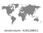 gray blank vector world map....
