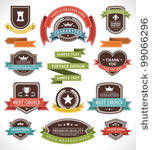 vintage labels and ribbon retro ...