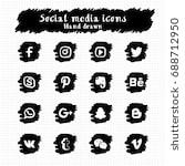 hand drawn social media icons...