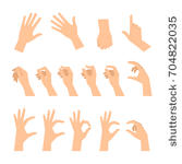 various gestures of human hands ...