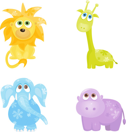 Cartoon animals set