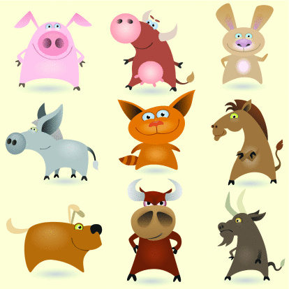 Cartoon animals set #1